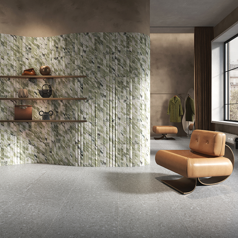 50×400mm white body marble effect ceramic tiles that create elegant and three-dimensional drapes that envelop the walls in a timeless stage of pure elegance. 3D tiles, Marble effect